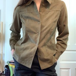 Suede button up blouse